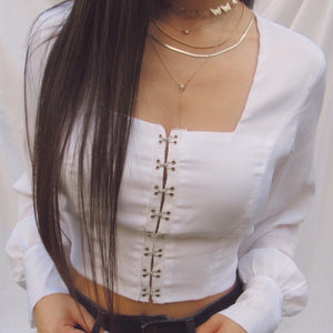 Arya White Corset Top